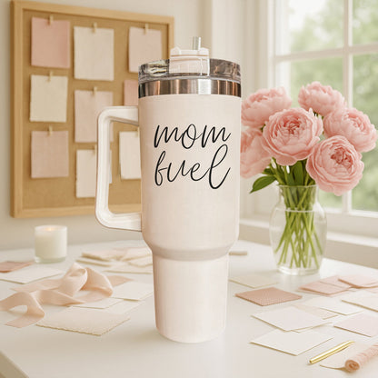 Mom fuel – Travel Mug, Coffee Cup, Drinkware