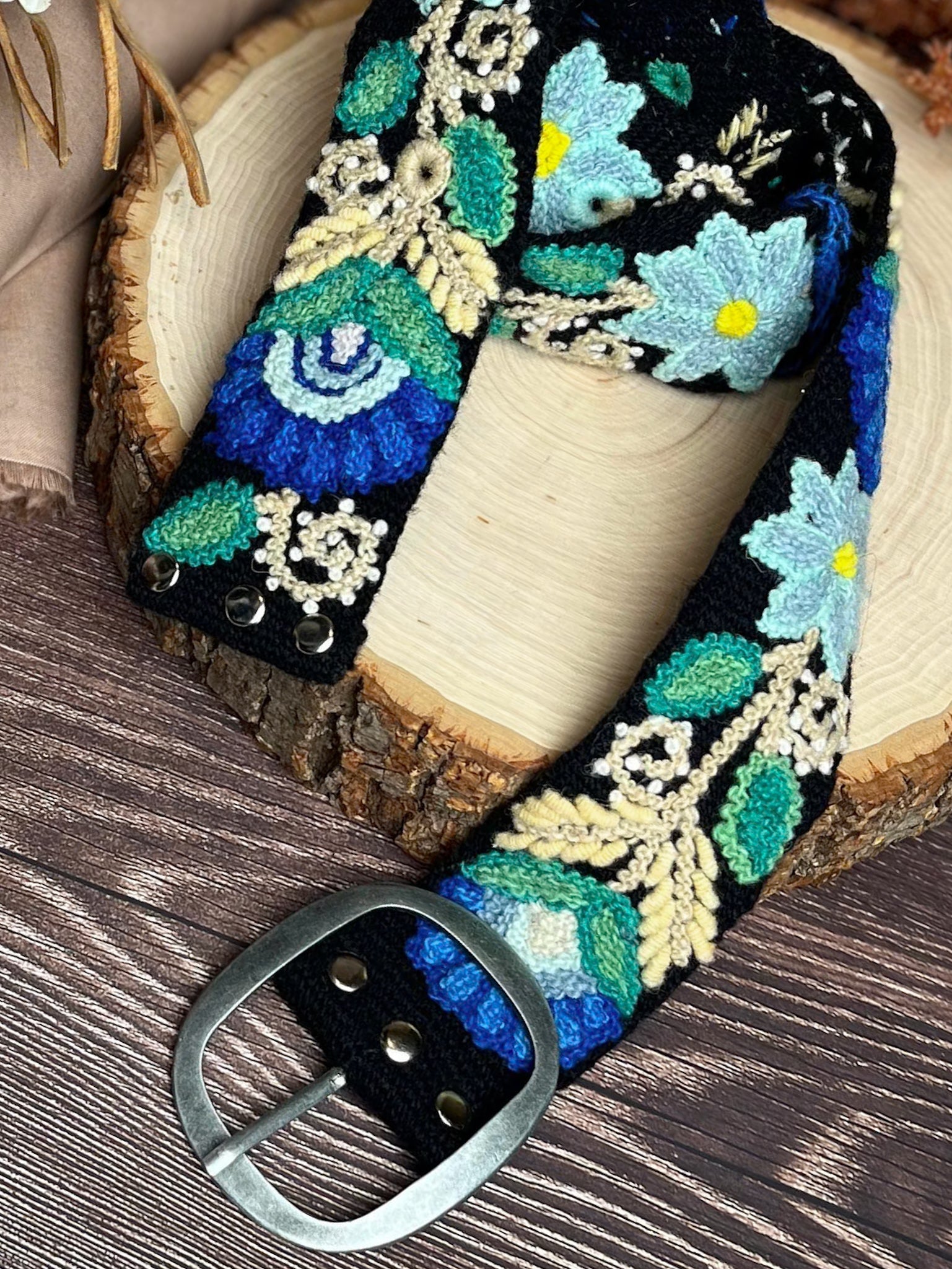Moonlit Garden Embroidered Belt – belt