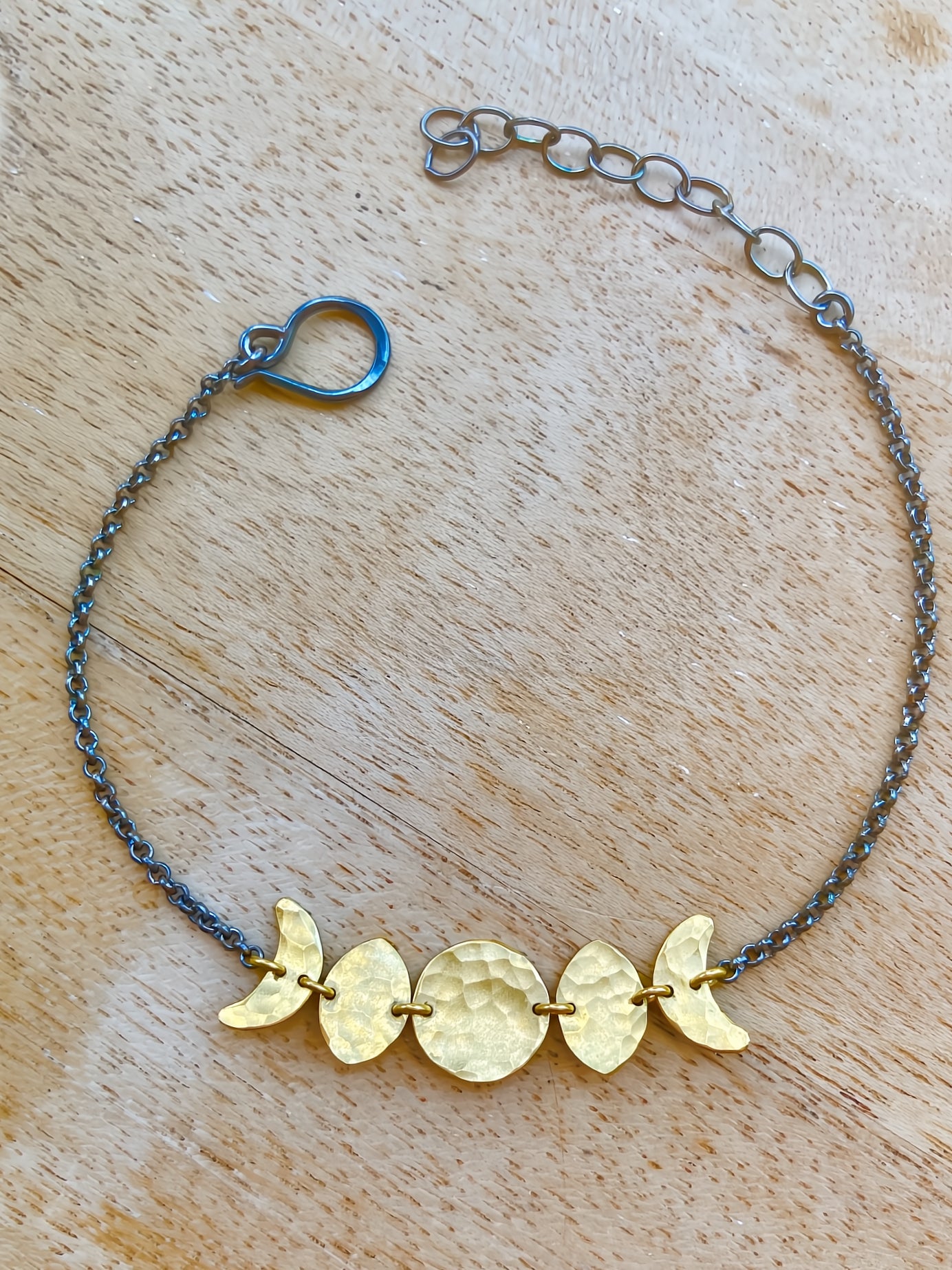Moon Phase Bracelet in Oxidized Sterling Silver and Brass – bracelets