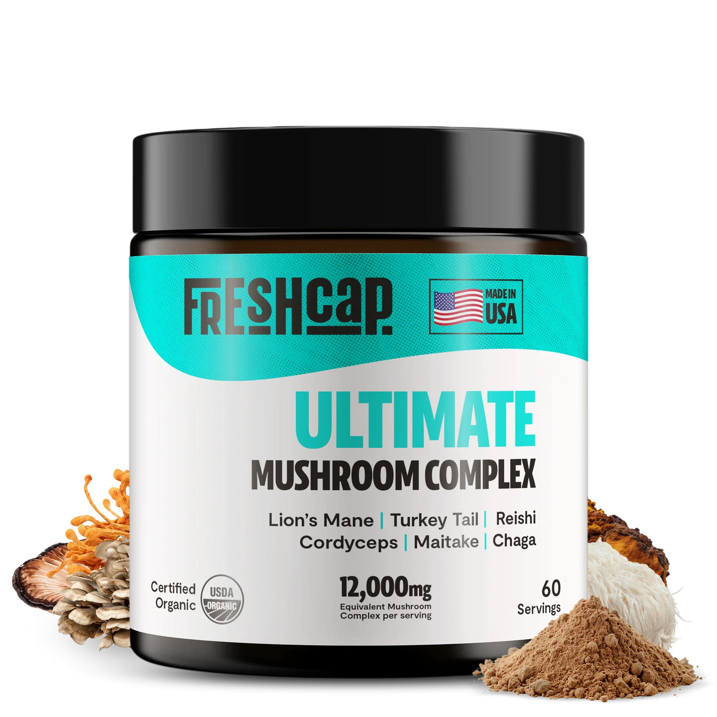 Ultimate Mushroom Complex Powder – 6 Mushroom Blend for Wellness