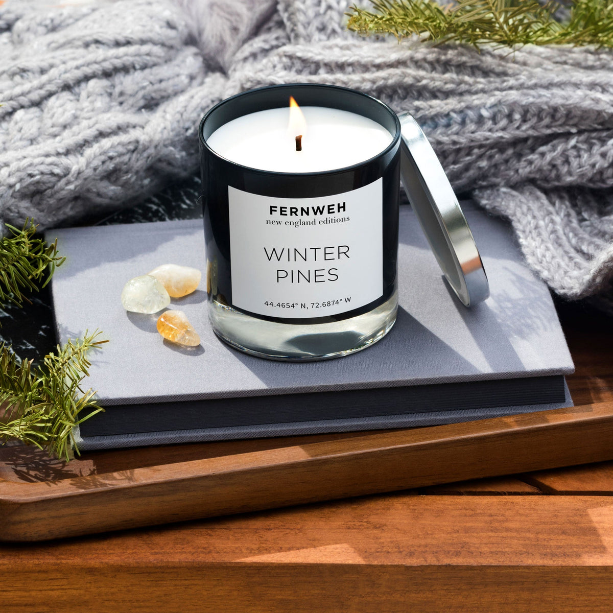Winter Pines Soy Candle – Pine, Nutmeg & Woods