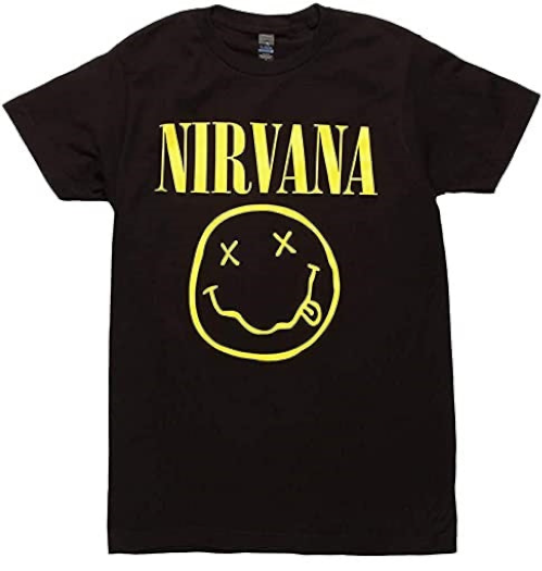 Nirvana Smiley Face T-Shirt - Official – 1 Sided Men's T-shirts
