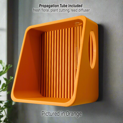 3D Printed Wall Shelf with Glass Tube for Plant Propagation