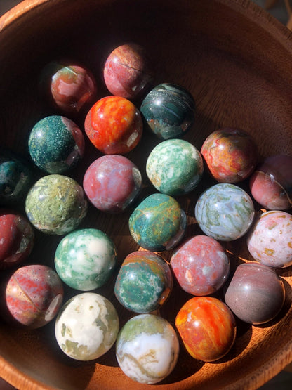 Ocean Jasper Mini Sphere – 1” (Single or Bundle of 3)
