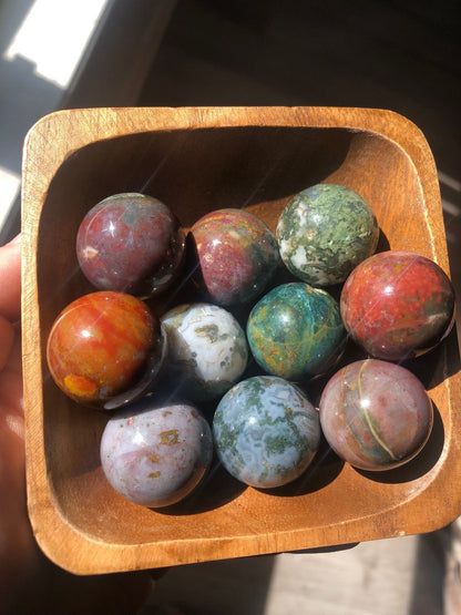 Ocean Jasper Mini Sphere – 1” (Single or Bundle of 3)