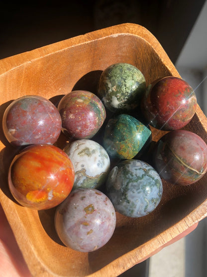 Ocean Jasper Mini Sphere – 1” (Single or Bundle of 3)