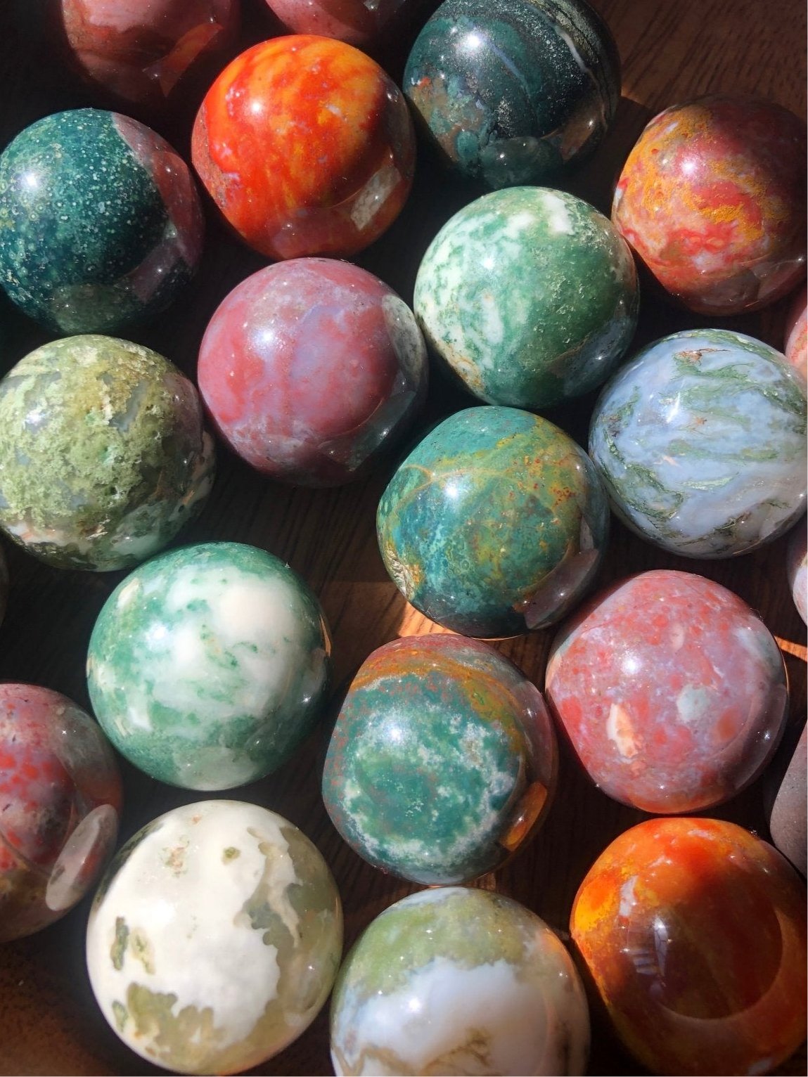 Ocean Jasper Mini Sphere – 1” (Single or Bundle of 3)