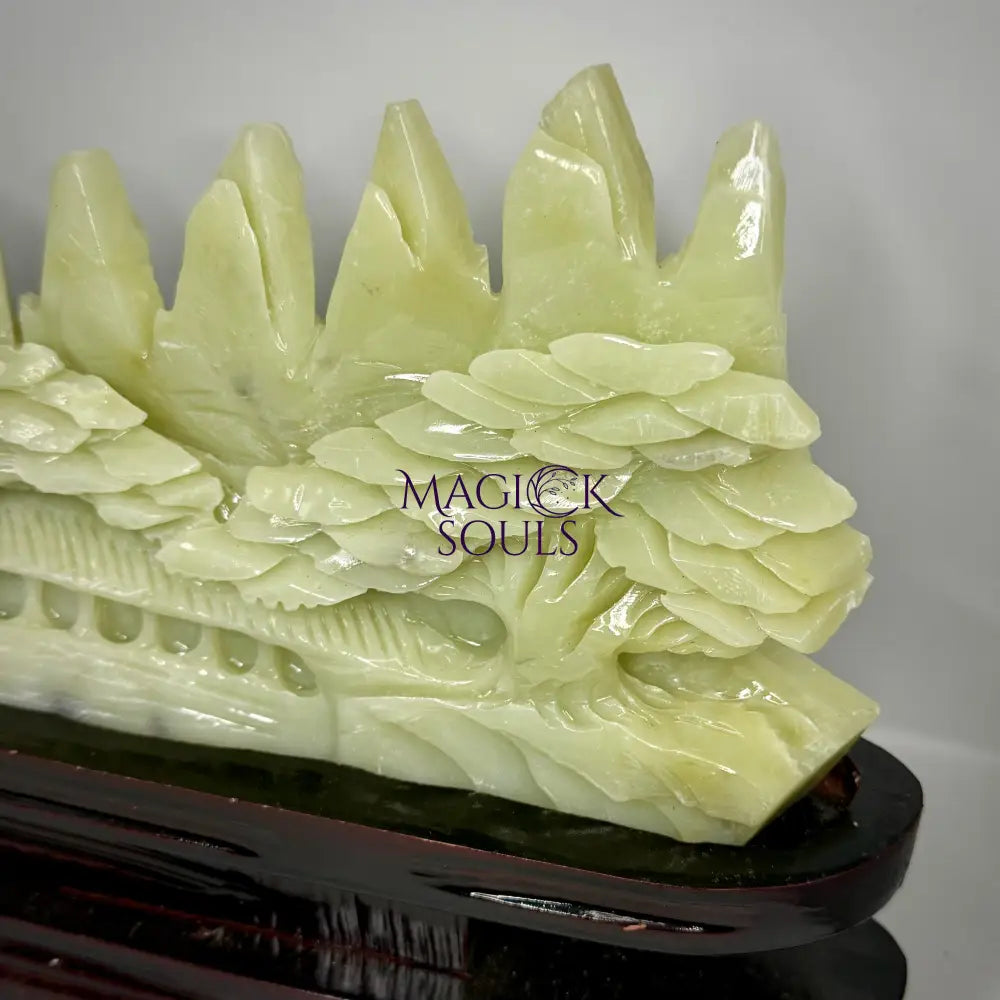 One-of-a-Kind Hand-Carved Crystal Jade Landscape Sculpture – Almost 7 Pounds!