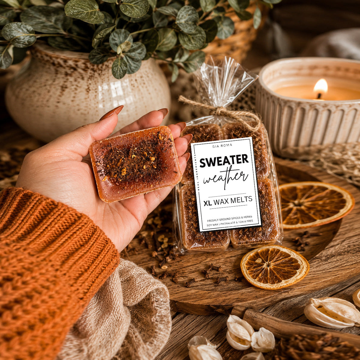 Orange Clove XL Wax Melts, Spiced Citrus