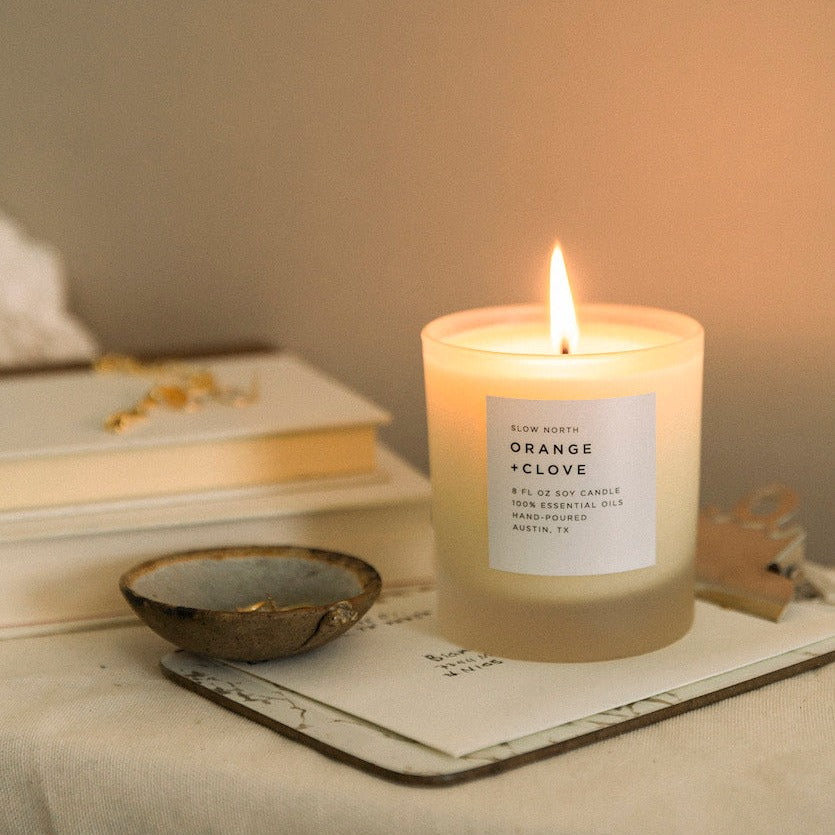 Orange + Clove – Frosted Candles