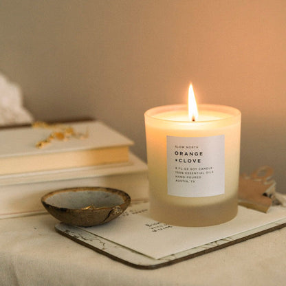 Orange + Clove – Frosted Candles