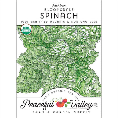 Spinach Seeds (Organic) Bloomsdale – Vegetable Seeds