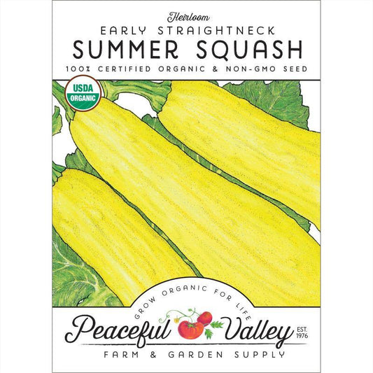 Summer Squash Seeds, Early Straightneck (Organic) – Vegetable Seeds