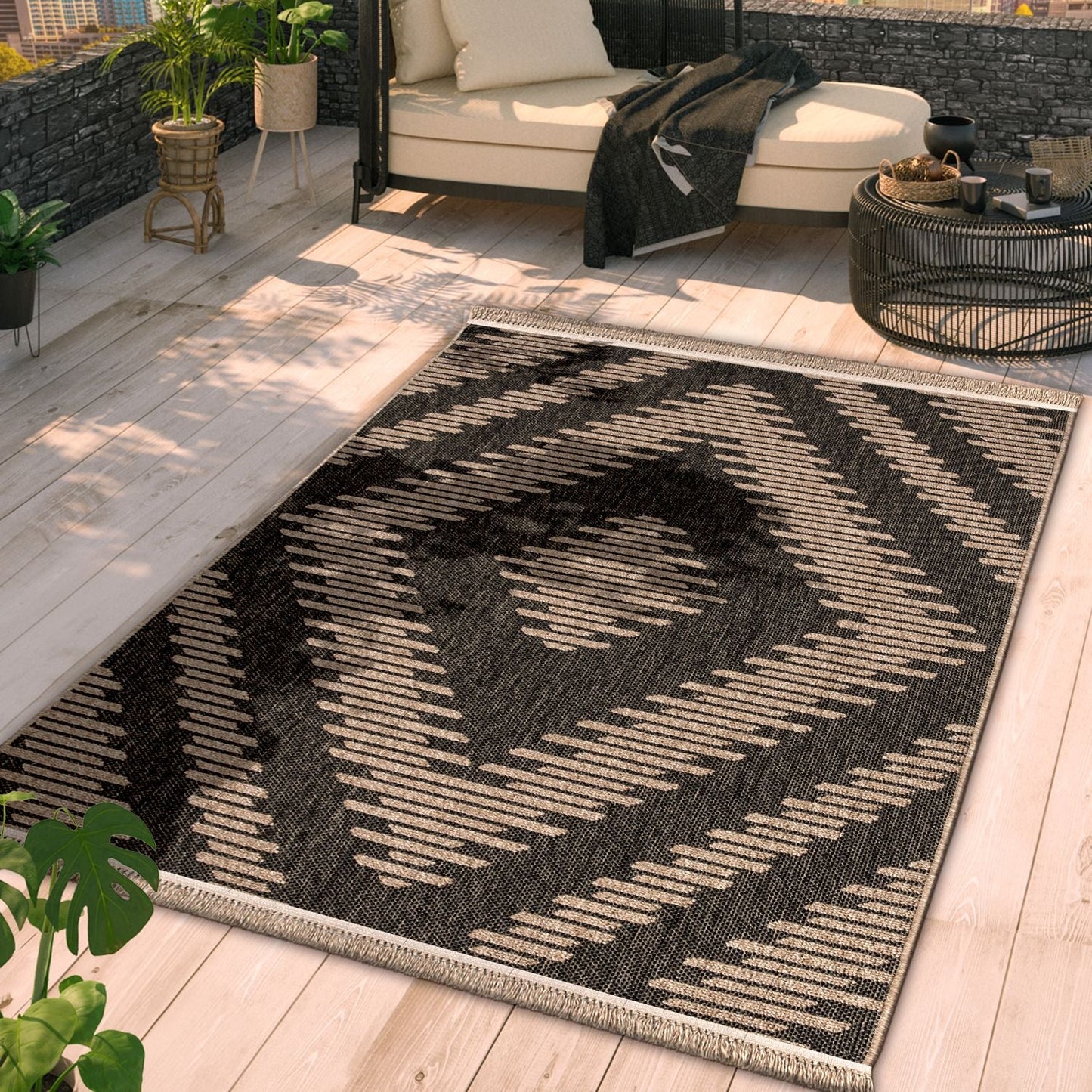 In- & Outdoor Rug Cologne with Bohemian Diamonds