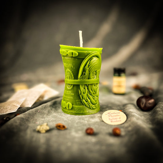 Pay Me Spell Candle Kit - Beeswax Money & Debt Collection Ritual – Green (Business or Career) Candle Spell Kit