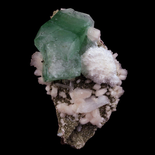 Pesudo Green Apophyllite with Mordenite Stilbite Natural Mineral Specimen # B 4603 – Apophyllite
