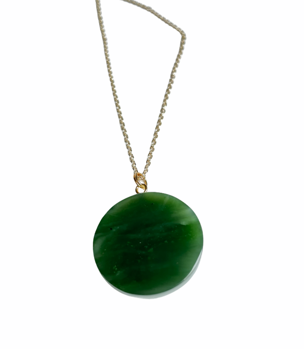 Canadian Jade Evil Eye Pendant 25mm – Sterling Silver Protection Jewelry –