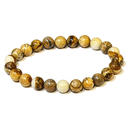 Picture Jasper Round Bead Bracelet - Creative Grounding