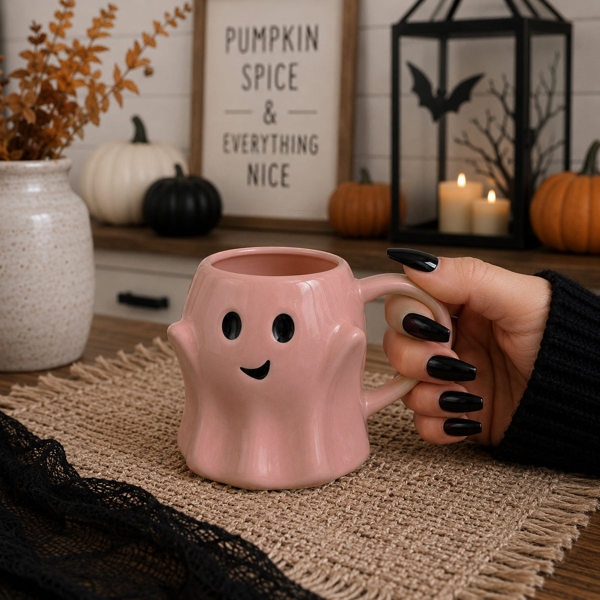 Ghost Coffee Mug, 14.8 oz | Cute Halloween Cup