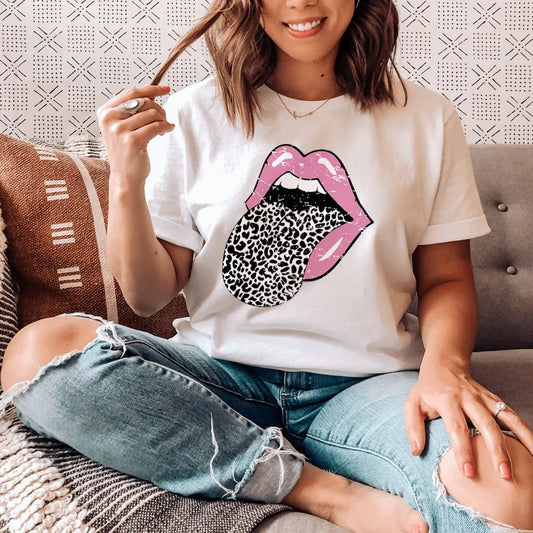 Pink Lips Tee – White T-Shirts