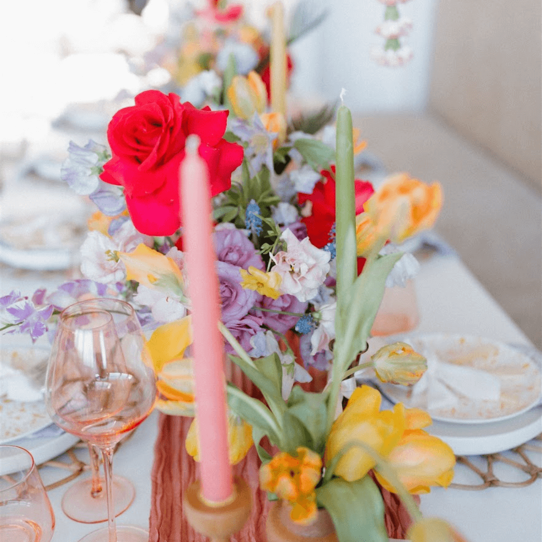 Spring Beeswax Taper Candle Bundle - Dusty Rose, Apricot, Pistachio & Raw – Candles - Tapers