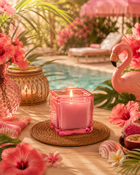 Pink Flamingo Soy Candle | 8.5 oz | Moon Water Apothecary –