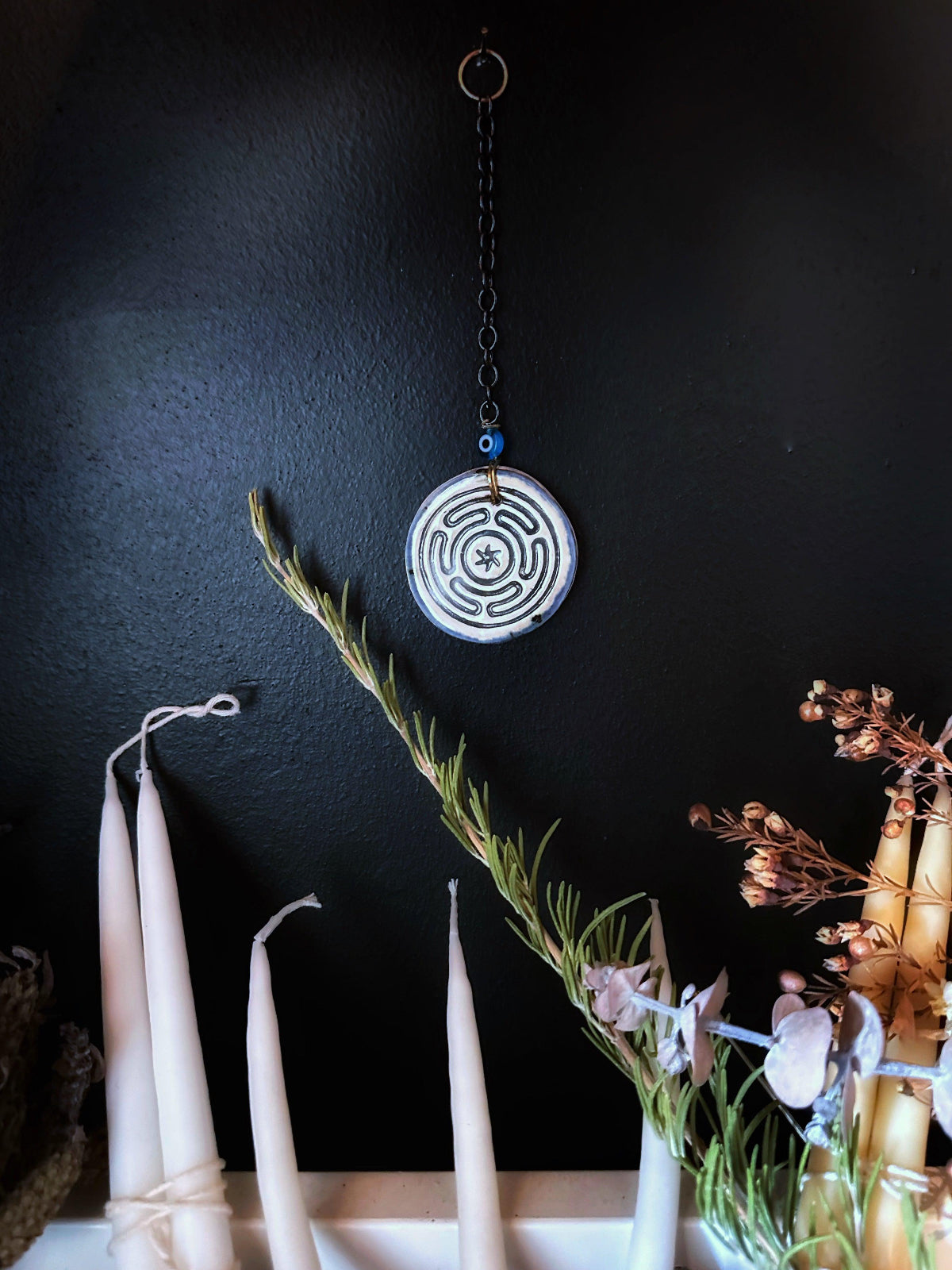 Porcelain Amulet - Porcelain Wall Ornament – Hecate Labyrinth Home and Hearth