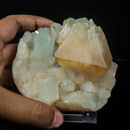 Powellite with Stilbite Rare Find Natural Mineral Specimen – Powellite