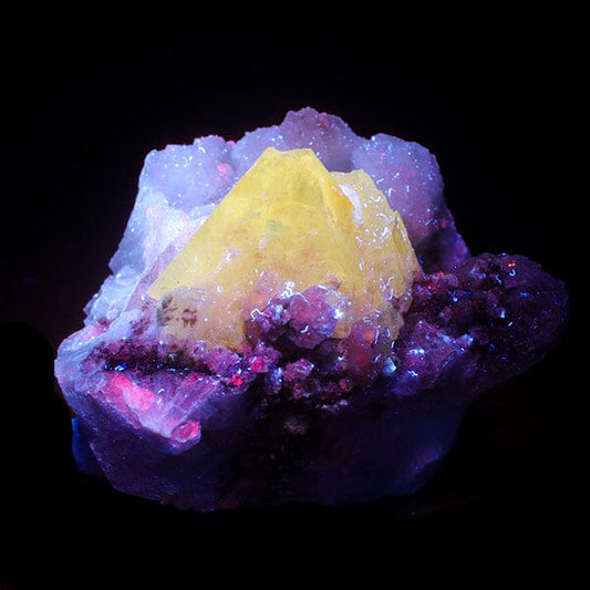 Powellite with Stilbite Rare Find Natural Mineral Specimen – Powellite