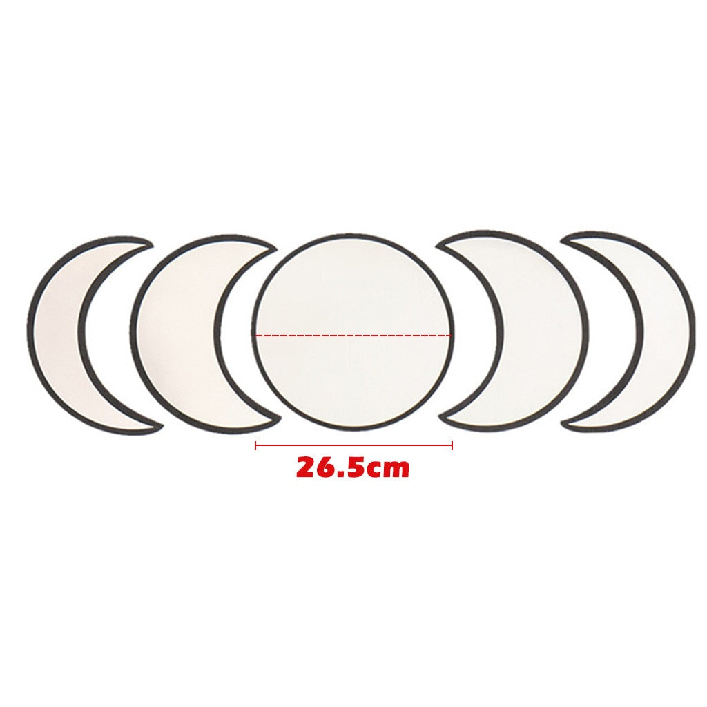Wood Moon Phase Wall Mirrors