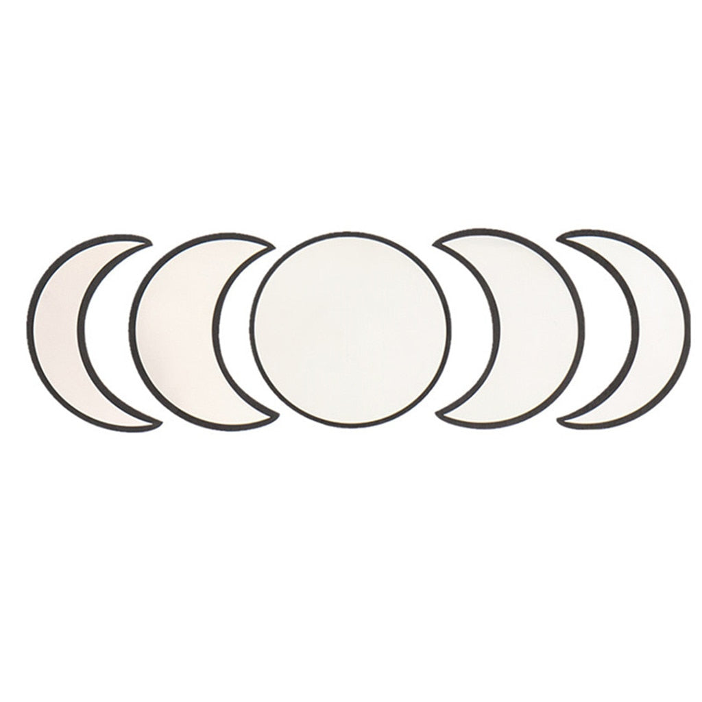 Wood Moon Phase Wall Mirrors