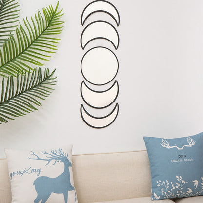 Wood Moon Phase Wall Mirrors