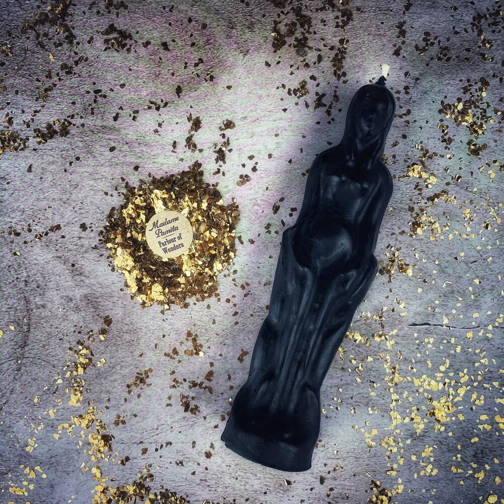 Female Figural Candle Spell Kit - Sympathetic Magic & Personal Power – Black (Protection) Candle Spell Kit