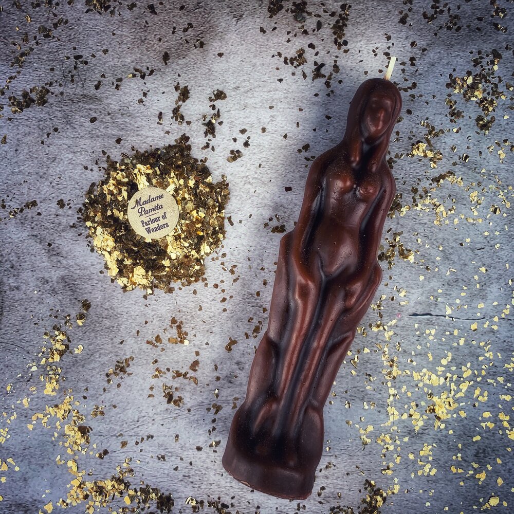 Female Figural Candle Spell Kit - Sympathetic Magic & Personal Power – Brown (Court Case and Fidelity) Candle Spell Kit