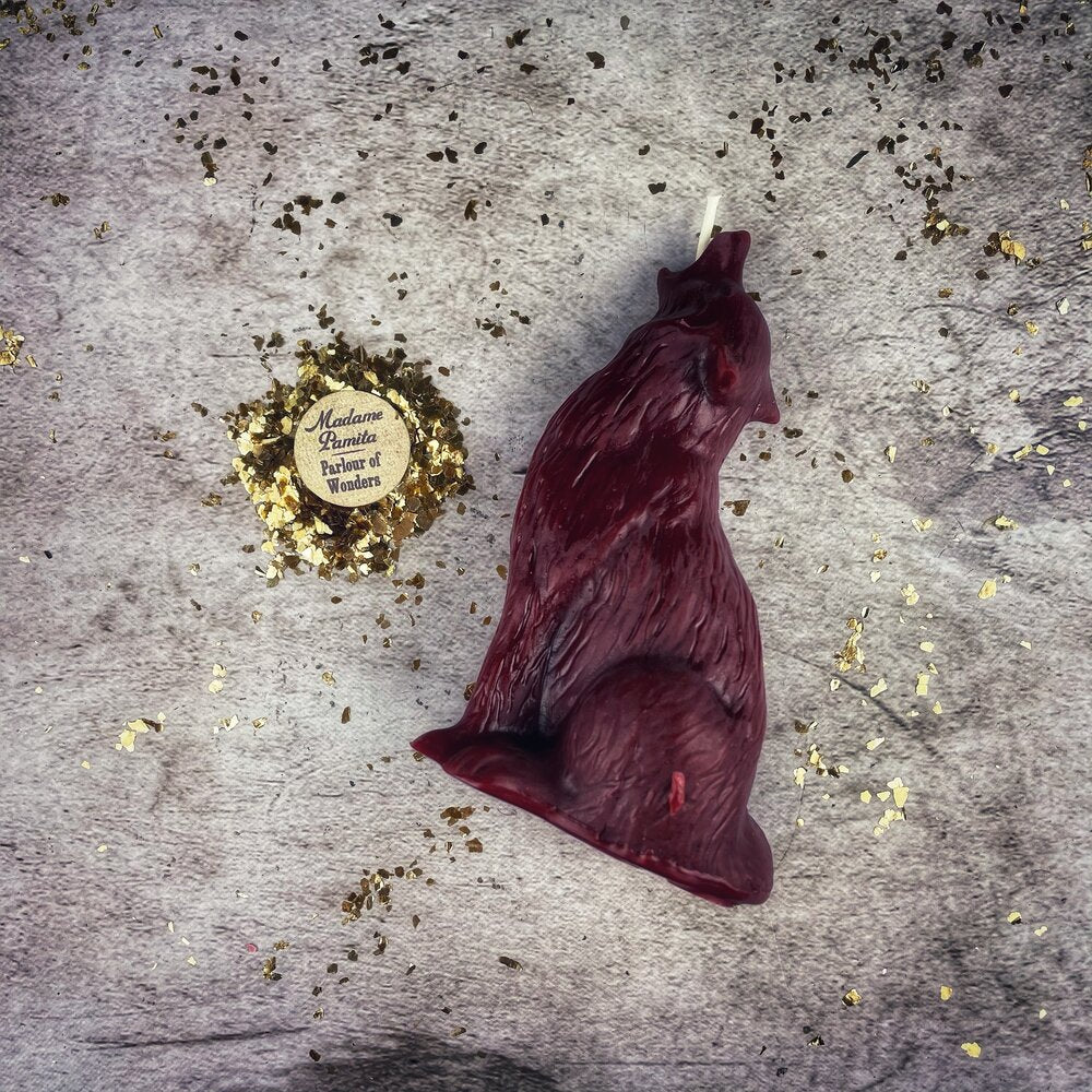 Wolf Candle Spell Kit - Courage & Confidence – Red (Passion) Candle Spell Kit