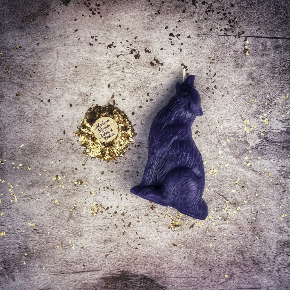 Wolf Candle Spell Kit - Courage & Confidence – Purple (Power) Candle Spell Kit