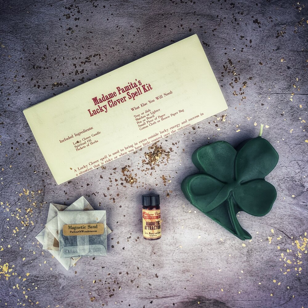 Lucky Clover Candle Spell Kit – Green (Money Luck)