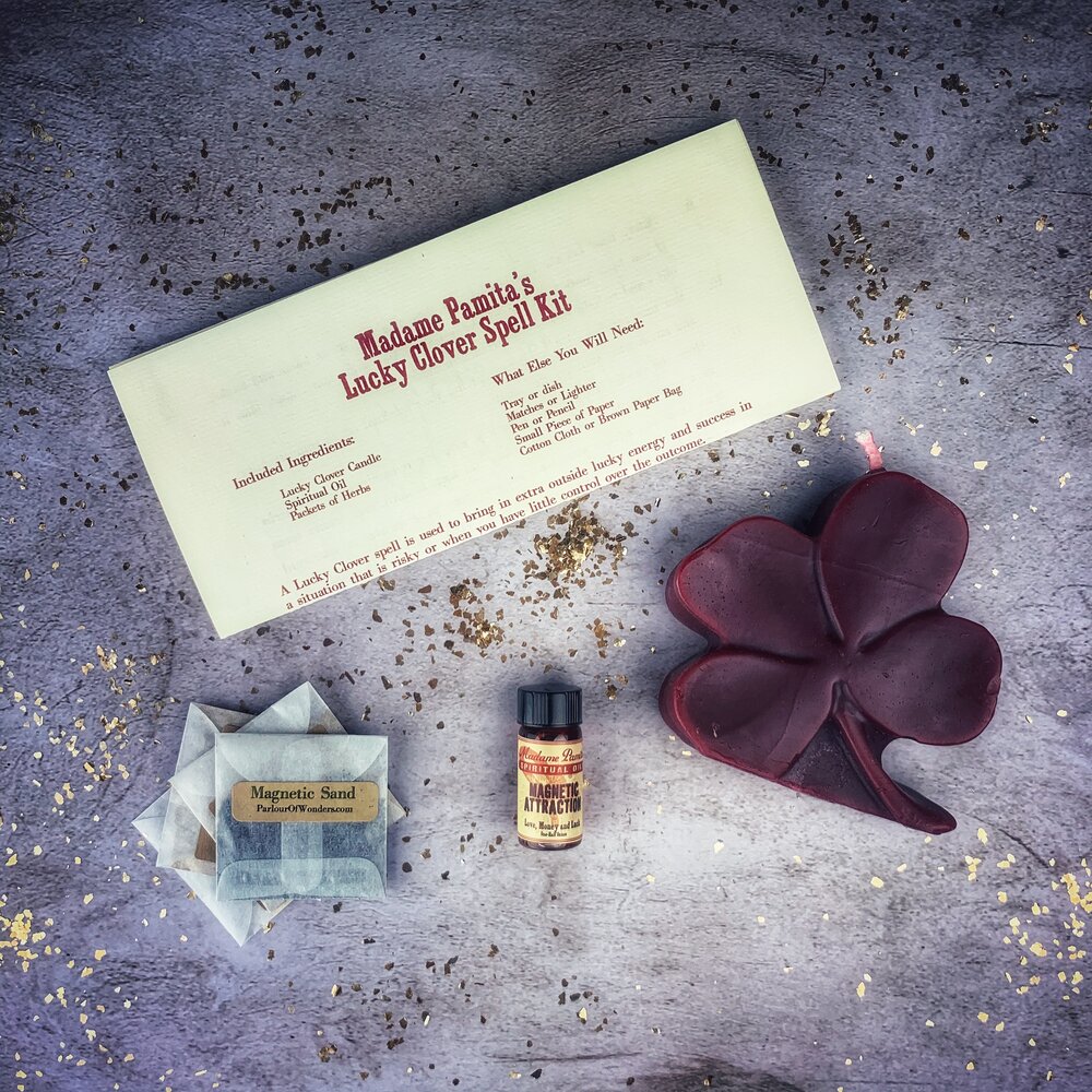 Lucky Clover Candle Spell Kit – Red (Love Luck)