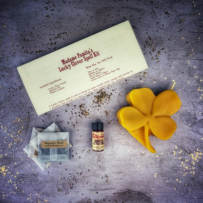 Lucky Clover Candle Spell Kit – Yellow (Fame Luck)