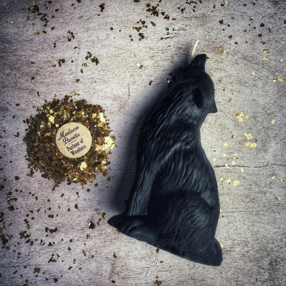 Wolf Candle Spell Kit - Courage & Confidence – Black (Protection) Candle Spell Kit