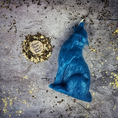 Wolf Candle Spell Kit - Courage & Confidence – Blue (Peace) Candle Spell Kit
