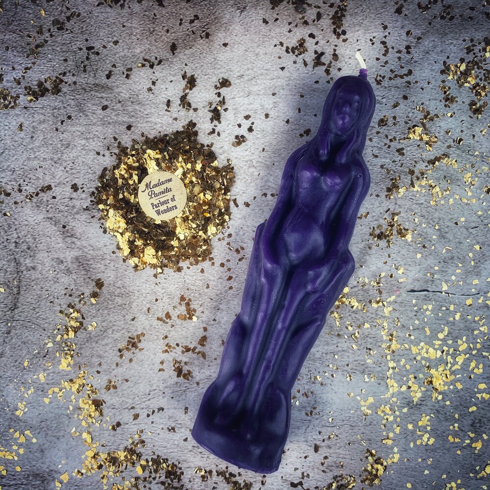 Female Figural Candle Spell Kit - Sympathetic Magic & Personal Power – Purple (Power) Candle Spell Kit