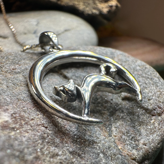 Crescent Moonrise Cat Necklace – Pendant
