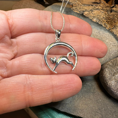Crescent Moonrise Cat Necklace – Pendant
