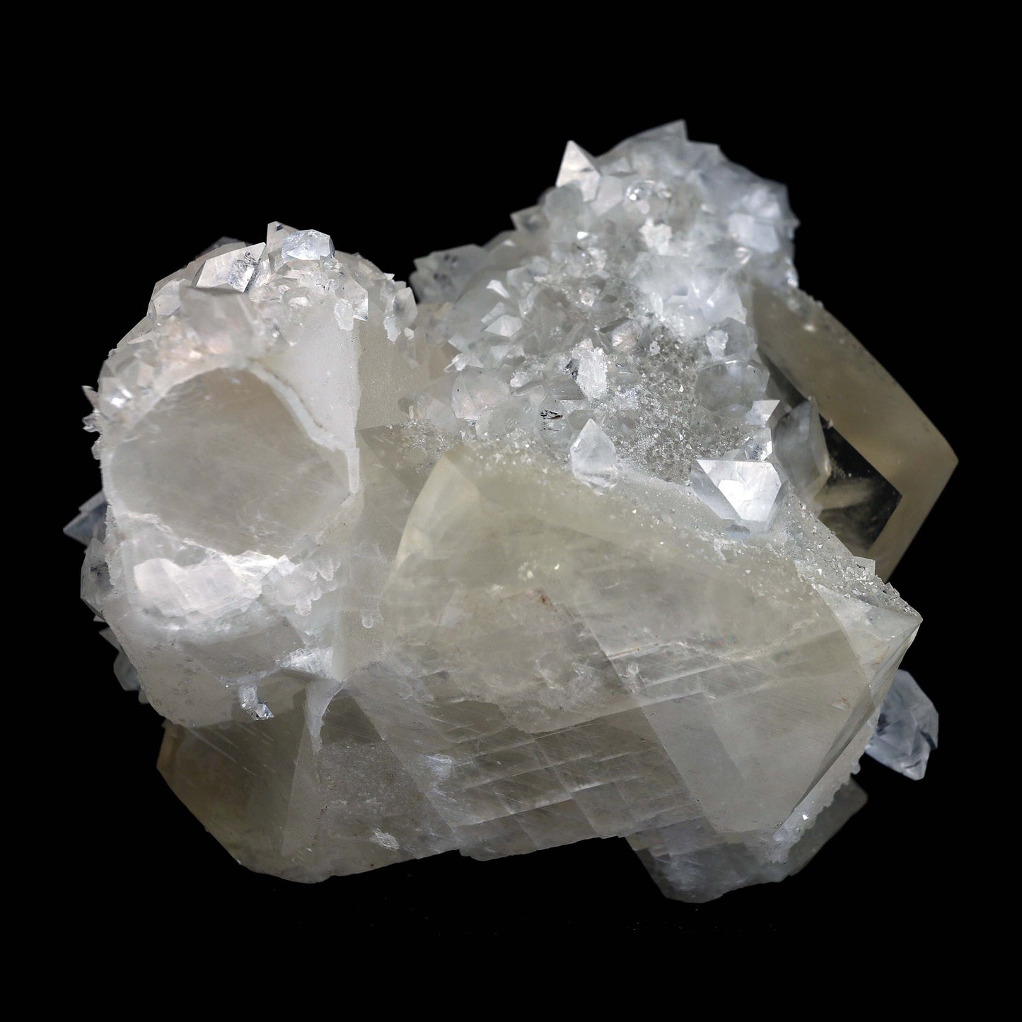 Pseudo Calcite with Apophyllite Natural Mineral Specimen  # B 4632