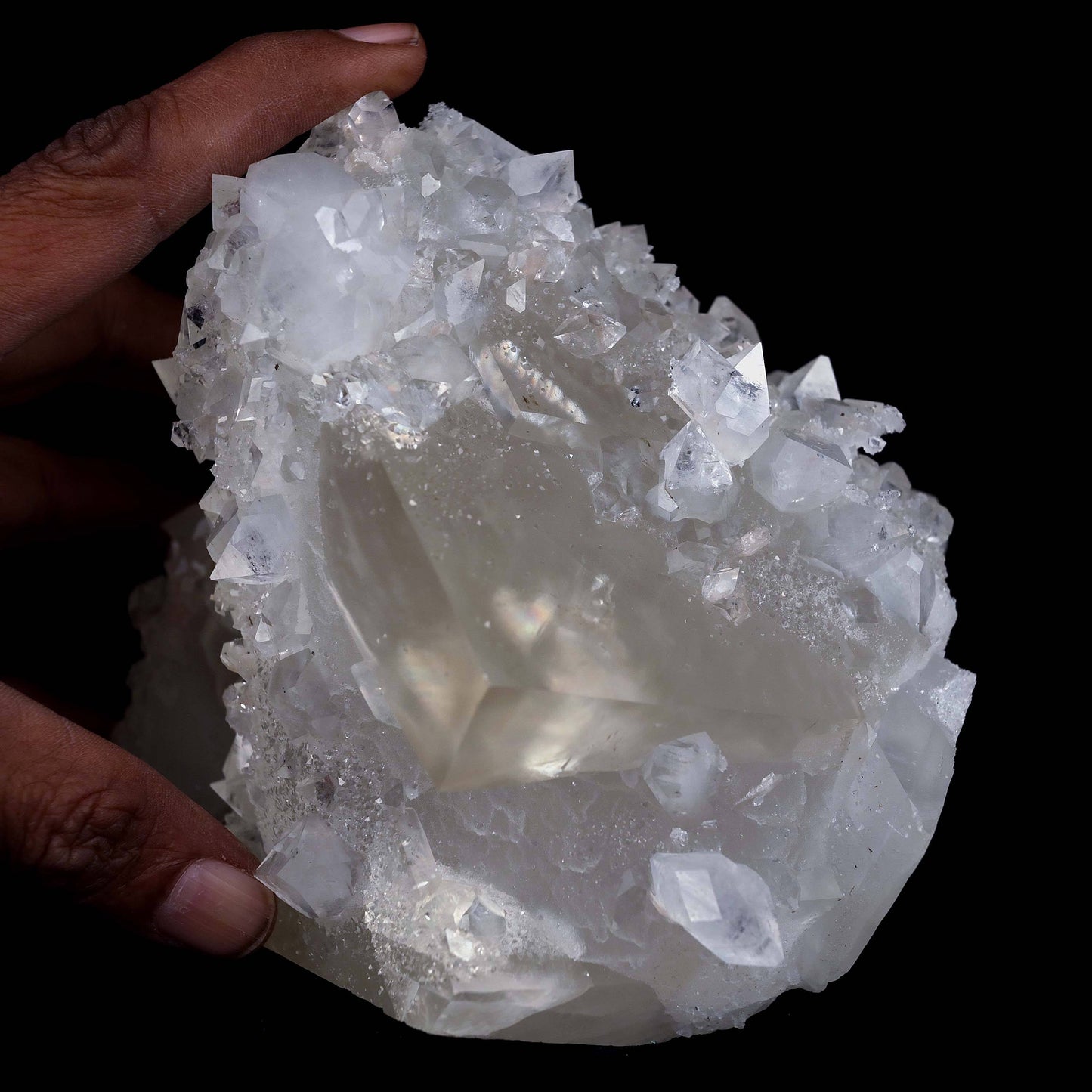 Pseudo Calcite with Apophyllite Natural Mineral Specimen  # B 4632