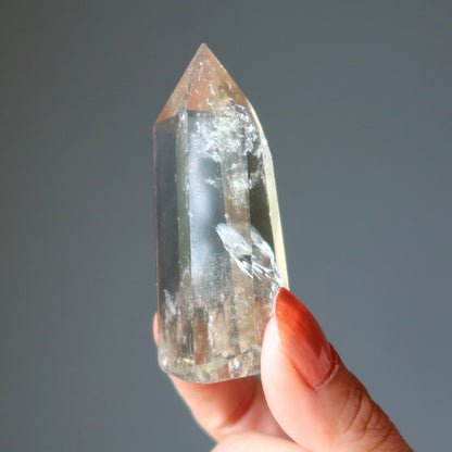 Lemon Quartz Tower Wand Clear Yellow Manifestation Crystal Point – Wands