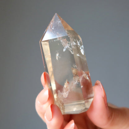 Lemon Quartz Tower Wand Clear Yellow Manifestation Crystal Point – Wands