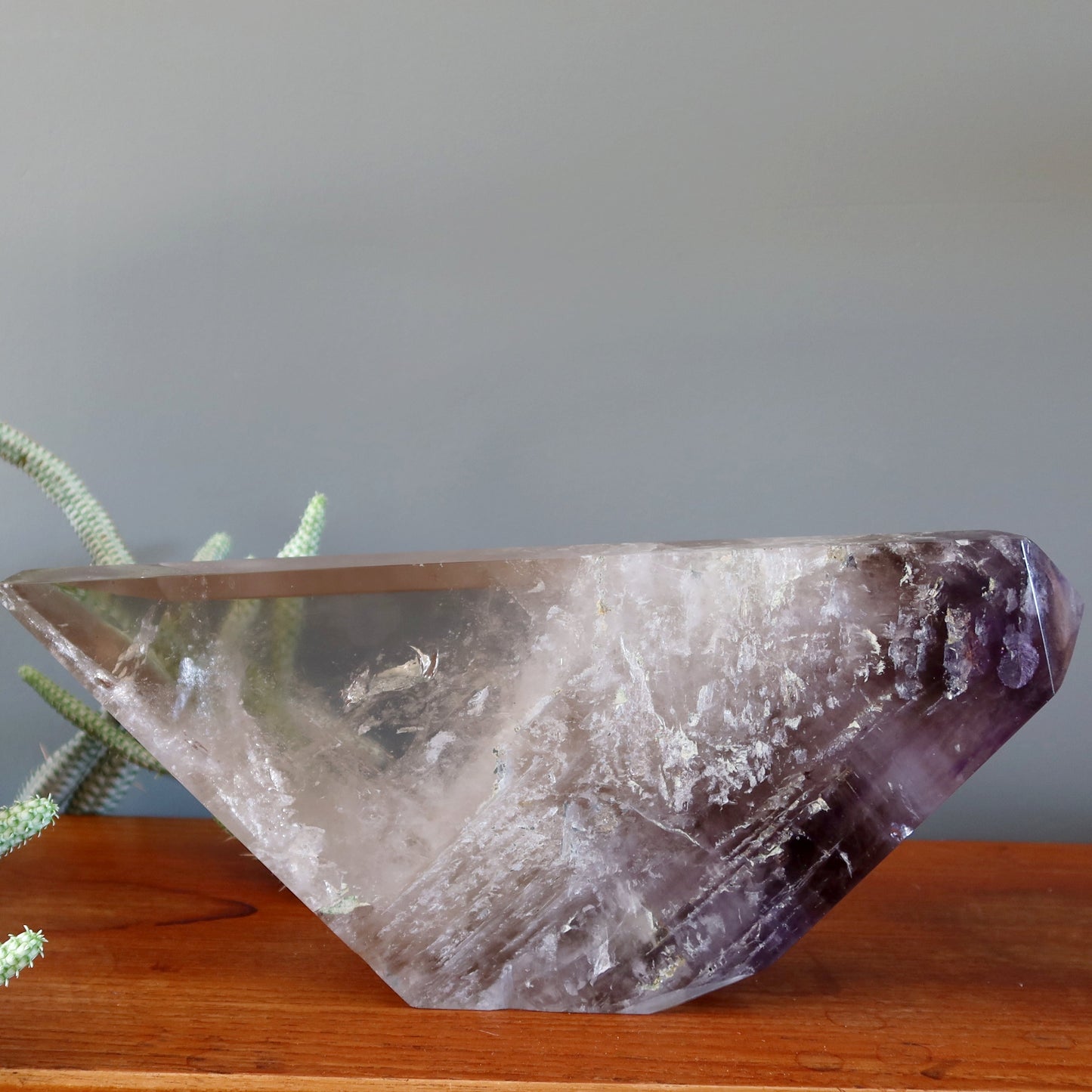 Quartz Showpiece Amethyst Smoky Crystal Trifecta 13.5 Inch –