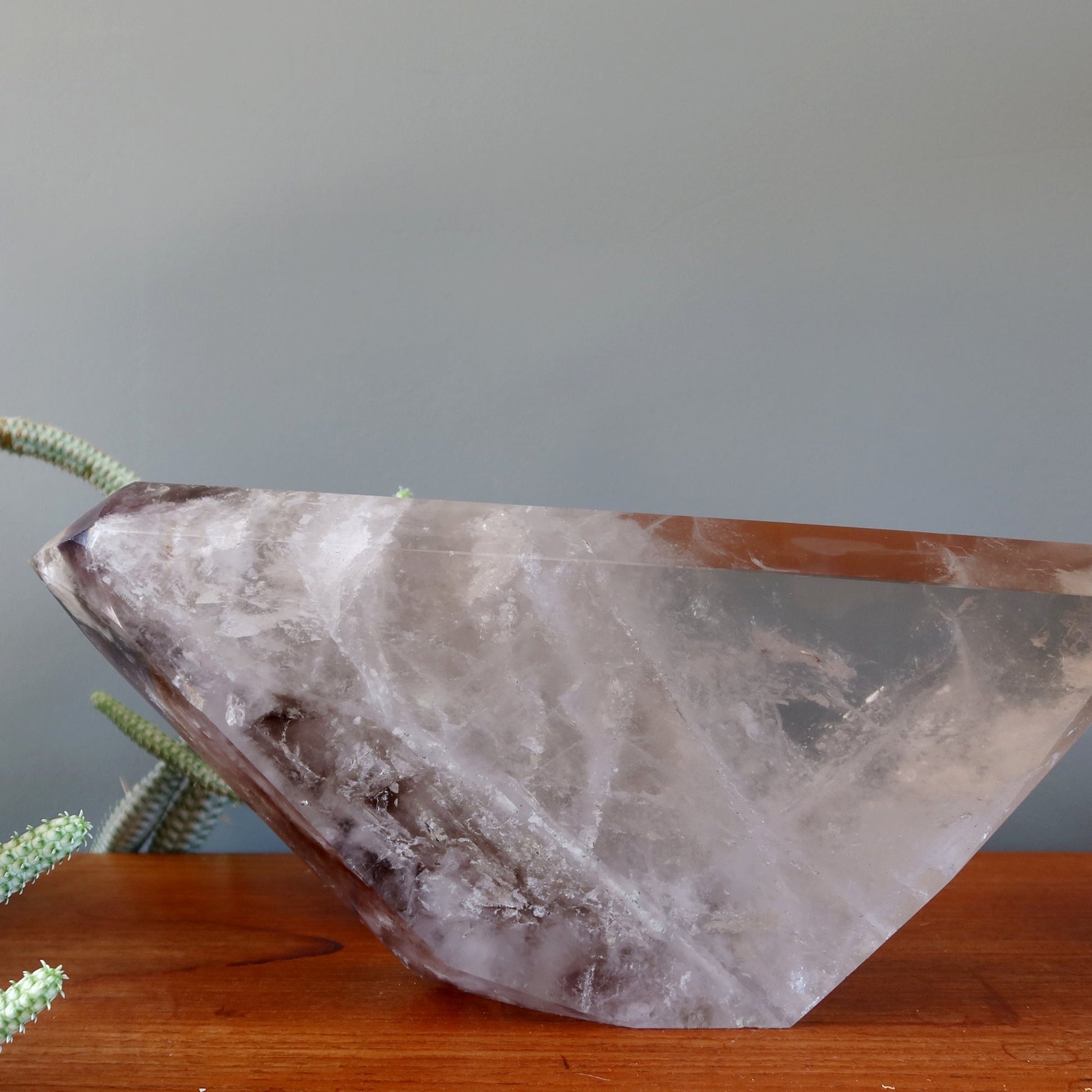 Quartz Showpiece Amethyst Smoky Crystal Trifecta 13.5 Inch –